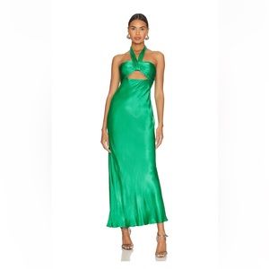 LANA RUCHED HALTER MIDI DRESS | Shona Joy | Revolve